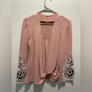 Maurices Pink Cut Out Blouse - Size M